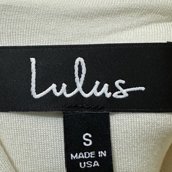 333 Lulus |NWOT USA White Lace Fit & Flare Open Back Mesh Midi Dress (Size S) - Picture 6 of 13